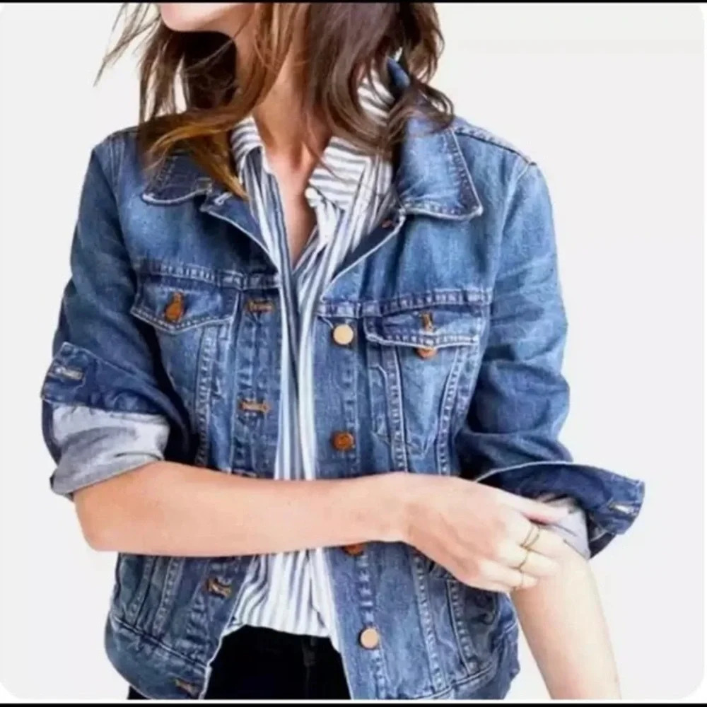 J Crew Indigo Denim Vintage Recycled Wash Jean Jacket